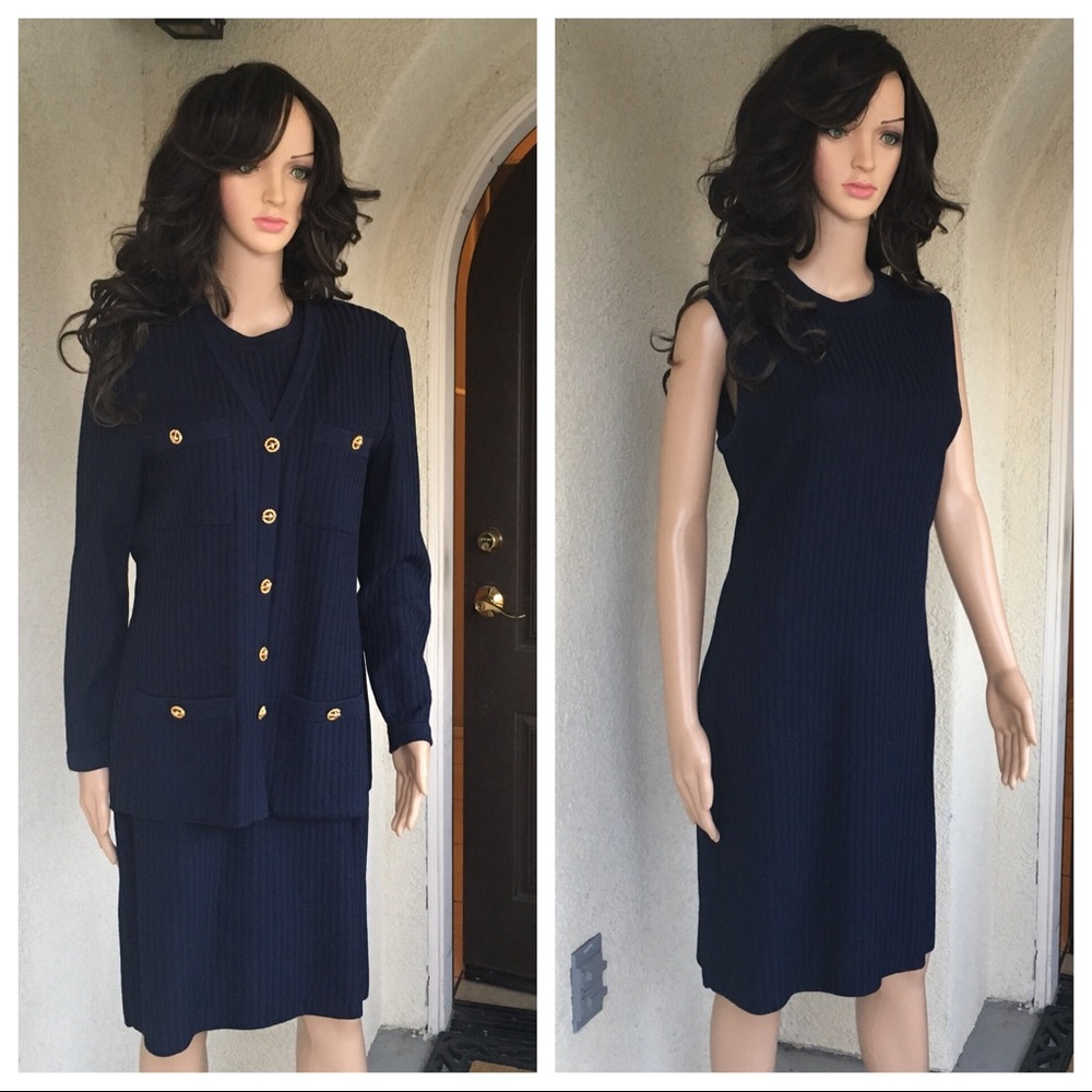 St John Collection By Marie Gray suit color blue - Picture 1 of 8